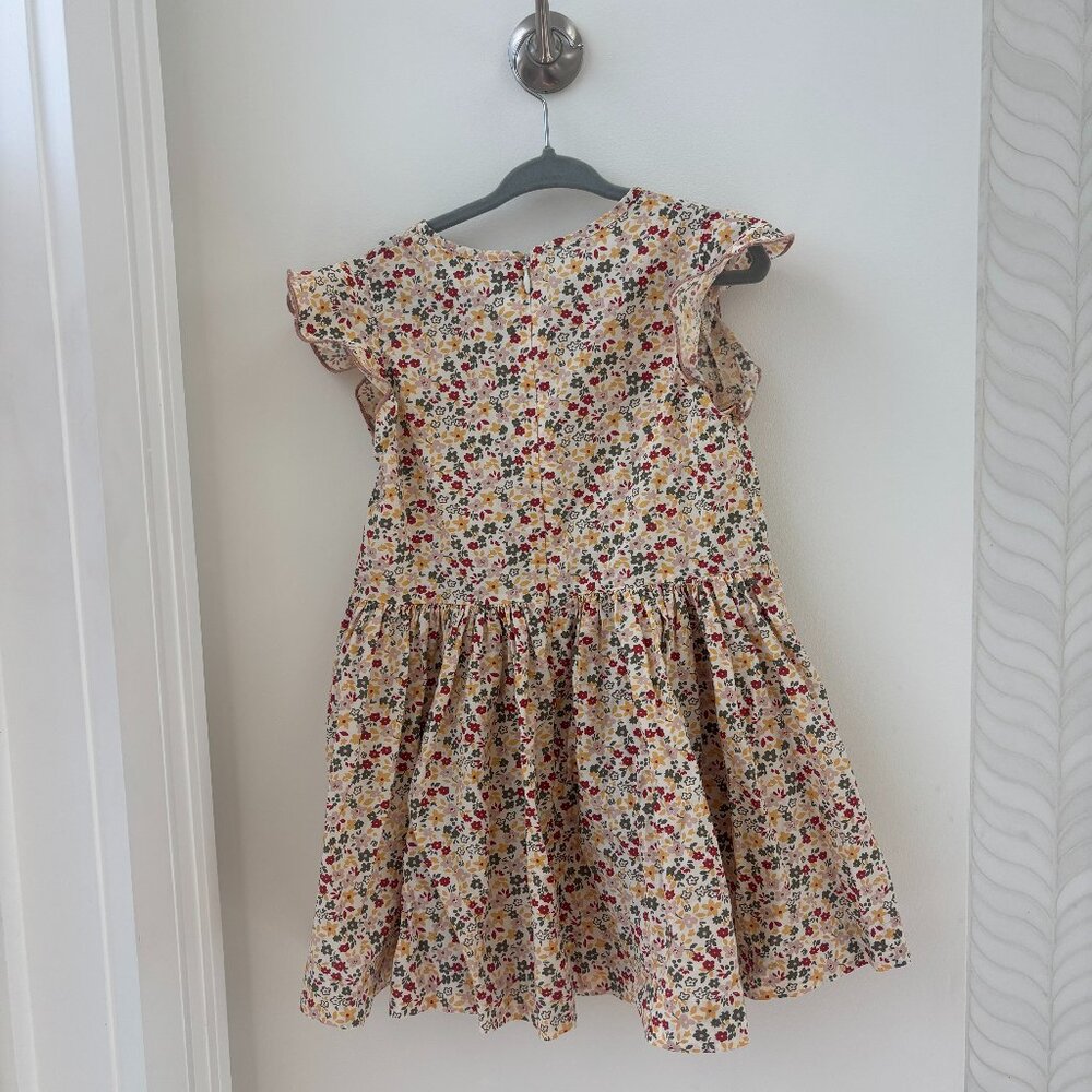 Petit Bateau Girl Floral Dress, Size 4 - Picture 2 of 4
